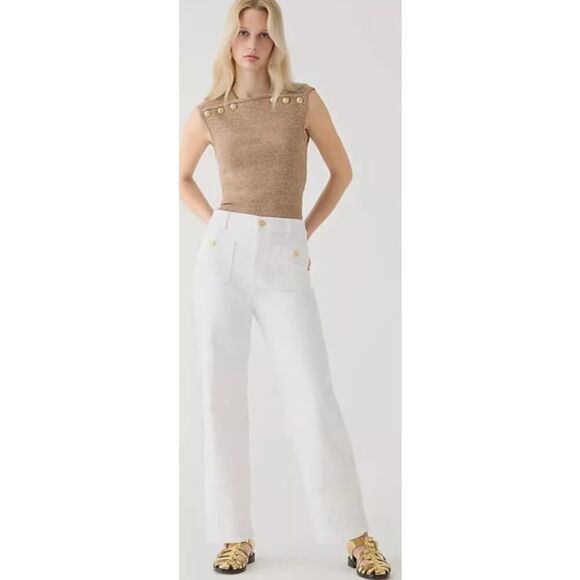 J. Crew Denim - J.Crew Sailor Slim Wide-Leg Jean Women's 30T Tall White Patch Pockets NWT